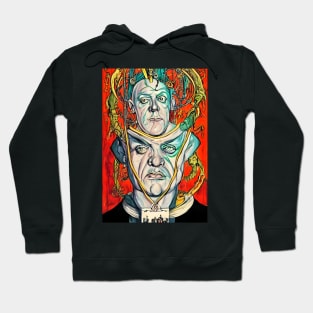 Aleister Crowley The Great Beast of Thelema painted in a Surrealist and Impressionist style Hoodie